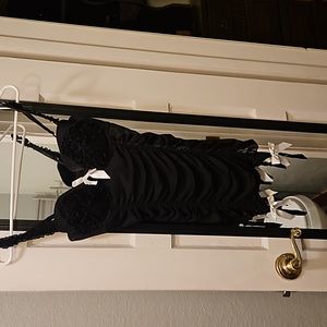 Victoria's Secret black teddy lingerie with bow accents